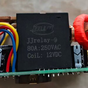 Jiuji self-manufactured relay made with high-conductivity silver alloy contacts and high-purity copper conductors, designed for durable and reliable voltage protection performance.